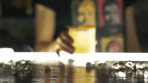 Bartender serves cocktail at bar 스톡 동영상 114366588