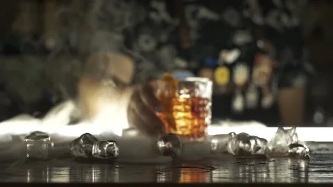 Bartender serves cocktail at bar Stock Footage 114454020