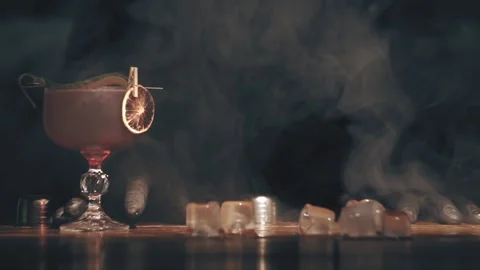 Bartender serves cocktail at bar Stock Footage 118976937