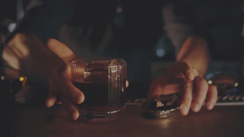 Bartender serves cocktail with chocolate Stock Footage 167348683