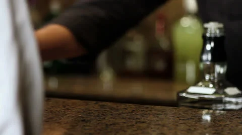 Bartender Serves Whiskey Shot Stock Footage 22759661