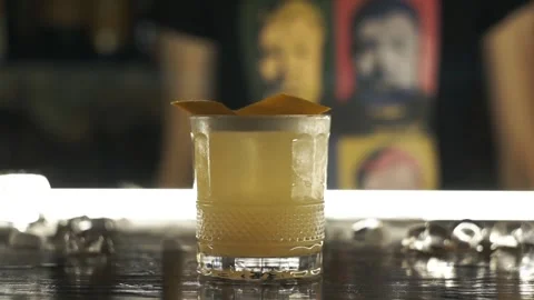 Bartender Serving Cocktail at Bar Stock Footage 302630303