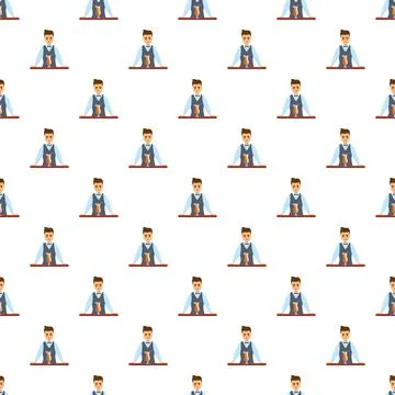 Bartender serving cocktail seamless pattern background Stock Illustration