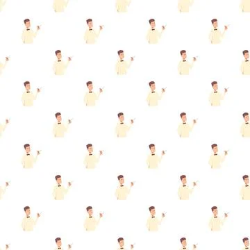 Bartender serving cocktail seamless pattern background Stock Illustration