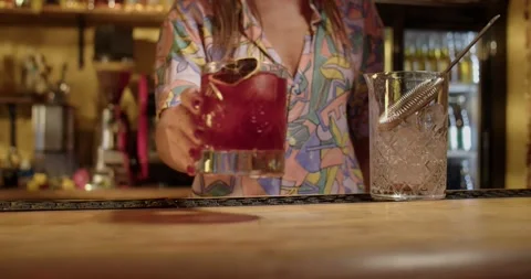 Bartender serving drink Stock Footage 203900694
