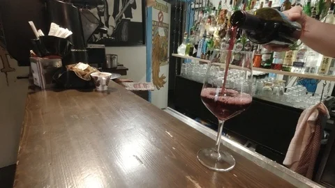 Bartender serving Wine in Florence, Italy Stock Footage 127336536