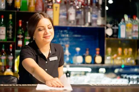 A bartender smiles Stock Photos