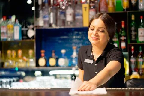 A bartender smiles Stock Photos