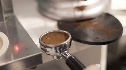 Bartender starts to prepare a double espresso 스톡 동영상 96210550