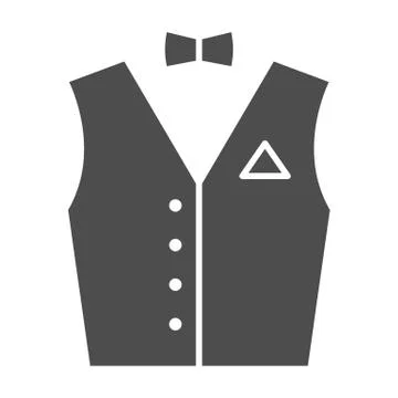 Bartender suit solid icon, Bartenders Day concept, Barman vest sign on white Stock Illustration