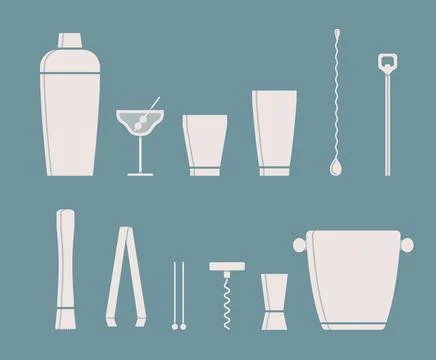 Bartender Vector Set Stock Illustration