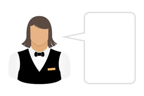 Bartender waiter, avatars and user icons Stock Illustration