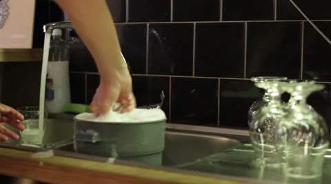 Bartender Washing Beer Glasses Stock Footage 65998049