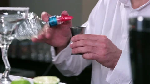 Bartender at work behind the bar Stock Footage 58033748