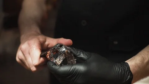 Bartender work with ice Stock Footage 106628921