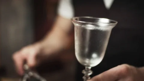 Bartender work with ice Stock Footage 106629047