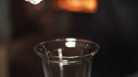 Bartender work with ice Stock Footage 106629094