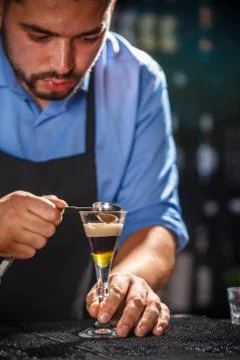 Bartender at work Stock Photos