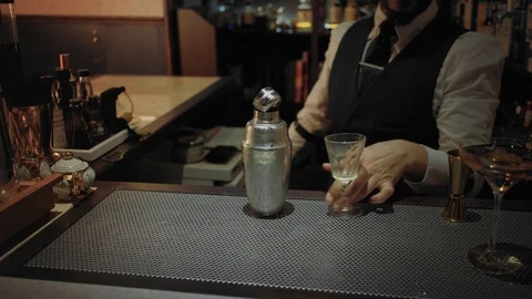 Bartender at work in secret bar Stock Footage 86477857