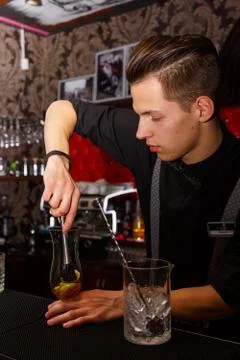The bartender working Stock Photos