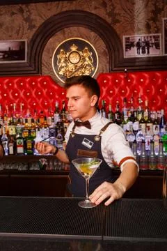 The bartender working Stock Photos