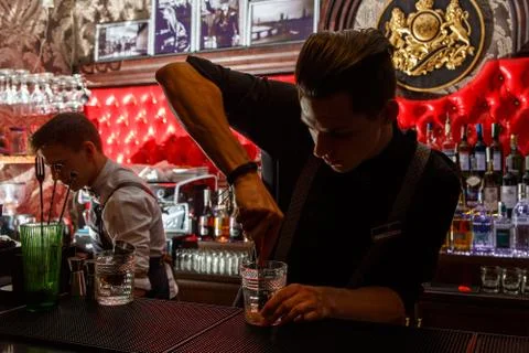 The bartender working Fotos Stock