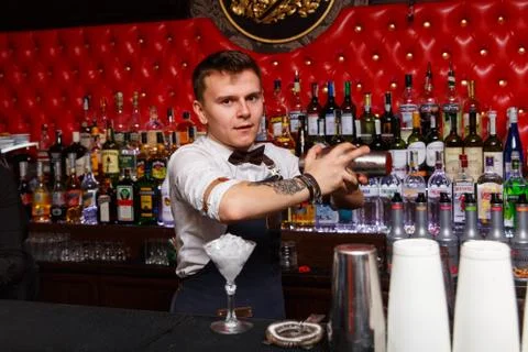 The bartender working Stock Photos