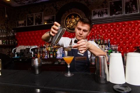 The bartender working Stock Photos