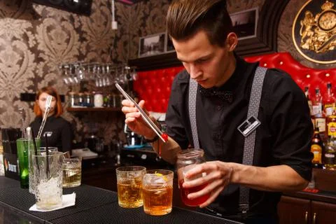 The bartender working Fotos Stock