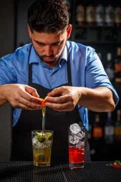 Bartender is working Stock Photos