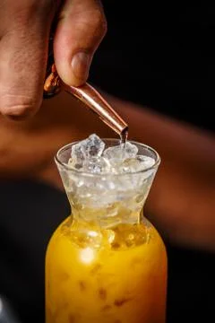 Bartender is working Stock Photos