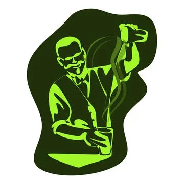 Bartenders Day simple vector illustration. Barman or barista job minimal back Stock Illustration