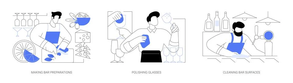 Bartending abstract concept vector illustrations. Stock Illustration