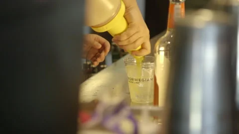 Bartending on Cruiseship Stock Footage 206535424