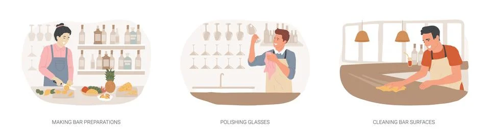 Bartending isolated cartoon vector illustrations se Stock Illustration