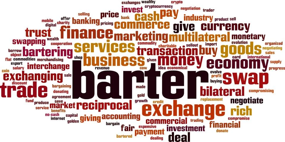 Barter word cloud Stock Illustration