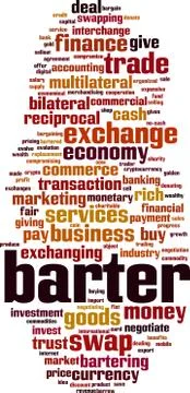 Barter word cloud Stock Illustration