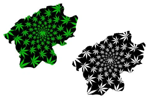 Bartin (Provinces of the Republic of Turkey) map is designed cannabis leaf gr Stock Illustration