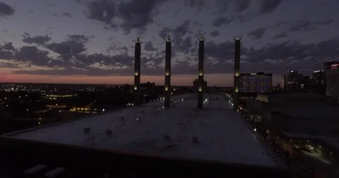 Bartle Hall Drone Approach Stock Footage 71989751