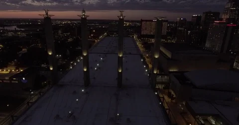 Bartle Hall Drone Ascent Stock Footage 71989731