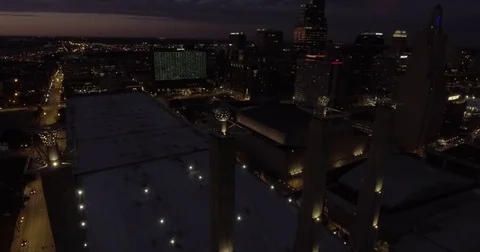 Bartle Hall Flyby Spires Stock Footage 71989917