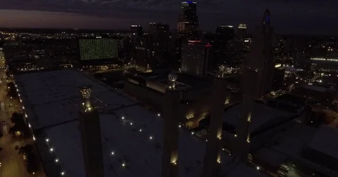 Bartle Hall Slow Flyover Stock Footage 71989466