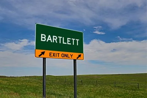 BARTLETT US Highway Exit Only Sign Stock Photos
