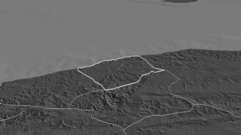 Bart?n, Turkey. Bilevel elevation map with surface waters Stock Illustration