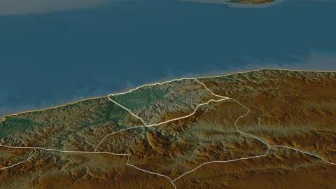 Bart?n, Turkey. Topographic relief map with surface waters Stock Illustration
