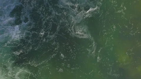Barton Creek Austin Texas streaming waterfall drone ascending while tilted strai Stock Footage 101389980