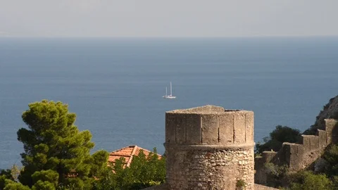 BAS 6766a sailboat navigates Stock-Footage 97832054
