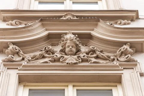Bas-relief above the window Stock Photos