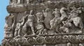 Bas-relief on the ancient Arch of Galerius in Thessaloniki, Greece HD Footage