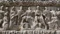 Bas-relief on the ancient Arch of Galerius in Thessaloniki, Greece HD Footage